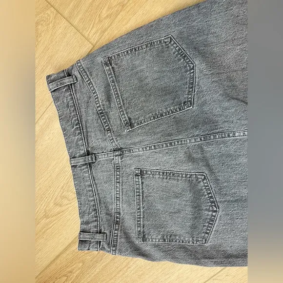 Madewell Gray Denim Maxi Skirt Size 24 High-Waisted Buttoned NWT