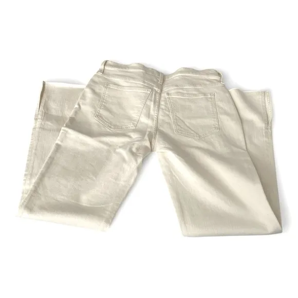 Madewell Kick Out Flare Jeans Size 31 NWT Ecru Raw Hem Full Length