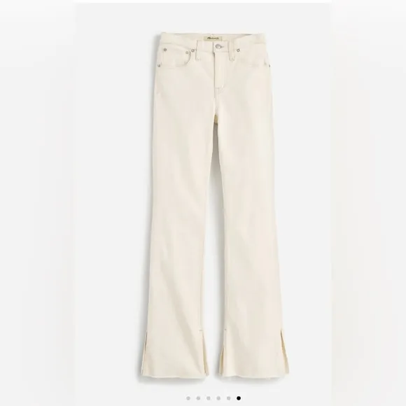 Madewell Kick Out Flare Jeans Size 31 NWT Ecru Raw Hem Full Length