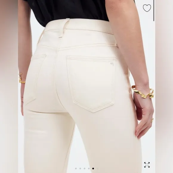 Madewell Kick Out Flare Jeans Size 31 NWT Ecru Raw Hem Full Length