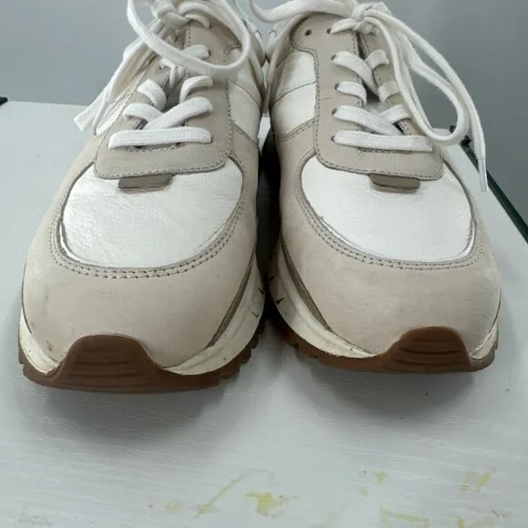 Madewell Kickoff Neutral Colorblock Trainer Leather Sneakers 8.5 W 7 M nwot $110