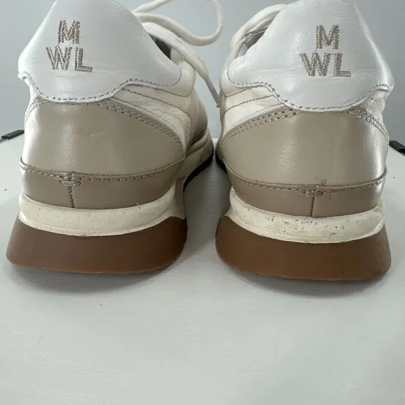 Madewell Kickoff Neutral Colorblock Trainer Leather Sneakers 8.5 W 7 M nwot $110