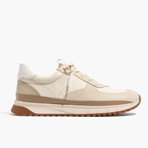 Madewell Kickoff Trainer Sneakers in Neutral Colorblock Leather size 8.5