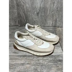 Madewell Kickoff Trainer Sneakers Nubuck Leather Suede Neutral White Cream 8.5