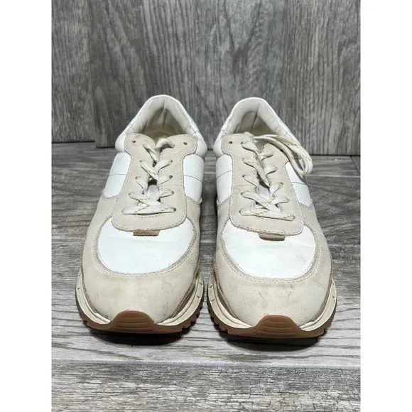 Madewell Kickoff Trainer Sneakers Nubuck Leather Suede Neutral White Cream 8.5