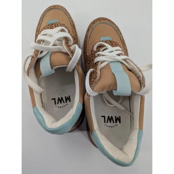 Madewell MWL‎ Womens Kickoff Trainer Sneakers Size 7M Brown Calf Hair NA848