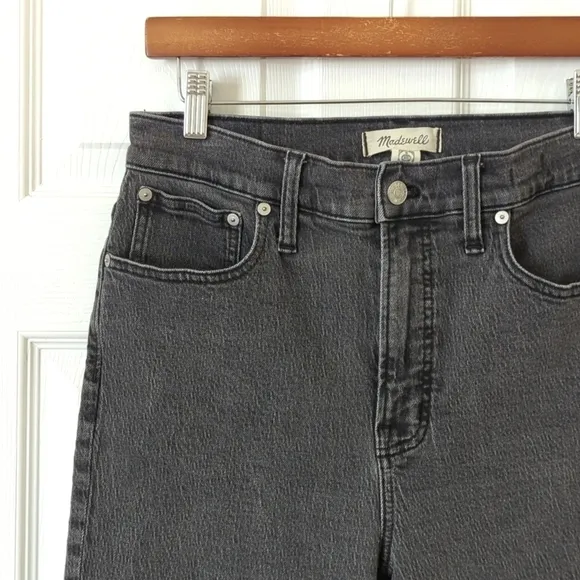 Madewell Perfect Vintage High Waisted Relaxed Tapered Leg Jeans Faded Black 29