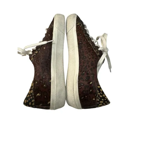 MADEWELL Sidewalk Low-Top Sneakers 8.5 Painted Leopard Colorblock Calf Hair