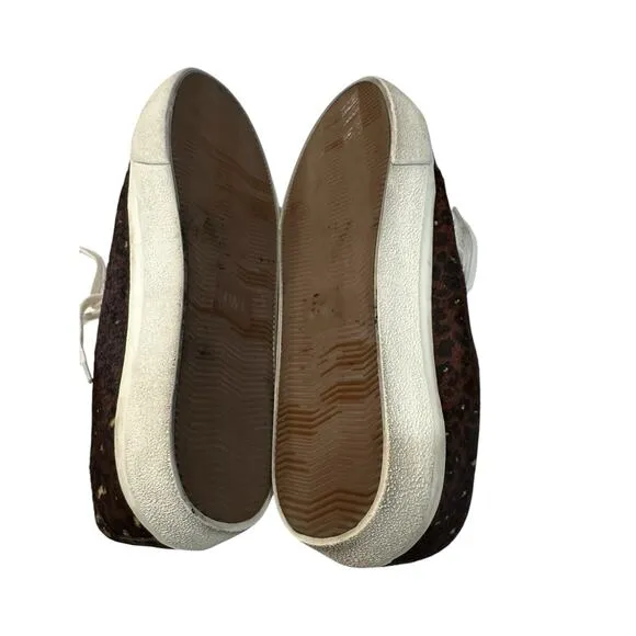 MADEWELL Sidewalk Low-Top Sneakers 8.5 Painted Leopard Colorblock Calf Hair