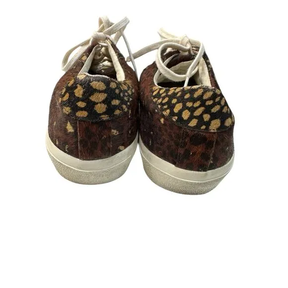 MADEWELL Sidewalk Low-Top Sneakers 8.5 Painted Leopard Colorblock Calf Hair