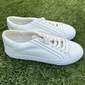 Madewell Sidewalk Low-Top Sneakers in White Leather Pale Parchment Size 8.5 NWT