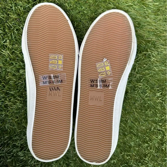 Madewell Sidewalk Low-Top Sneakers in White Leather Pale Parchment Size 8.5 NWT