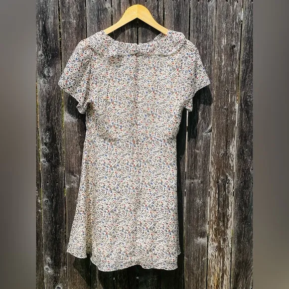 Madewell Silk Ruffle-Neck Mini Dress