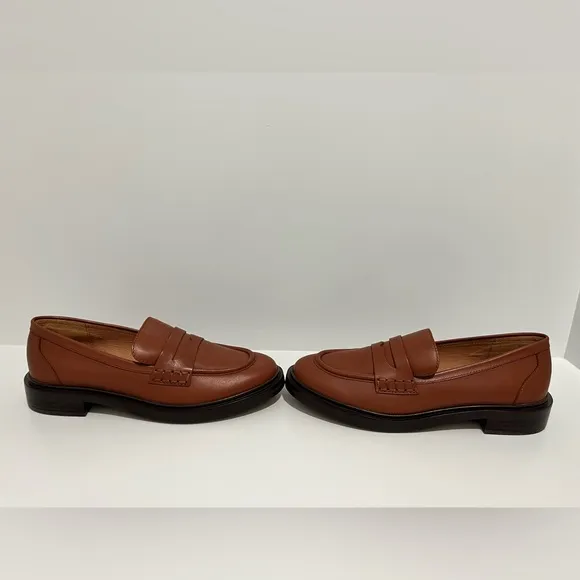 Madewell The Vernon in Dried Maple Brown Leather Loafers size 8 NEW Preppy