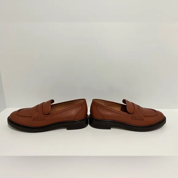 Madewell The Vernon in Dried Maple Brown Leather Loafers size 8 NEW Preppy