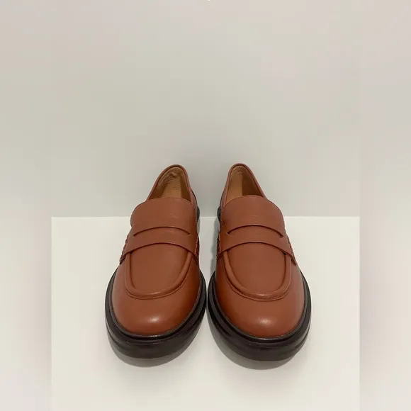 Madewell The Vernon in Dried Maple Brown Leather Loafers size 8 NEW Preppy