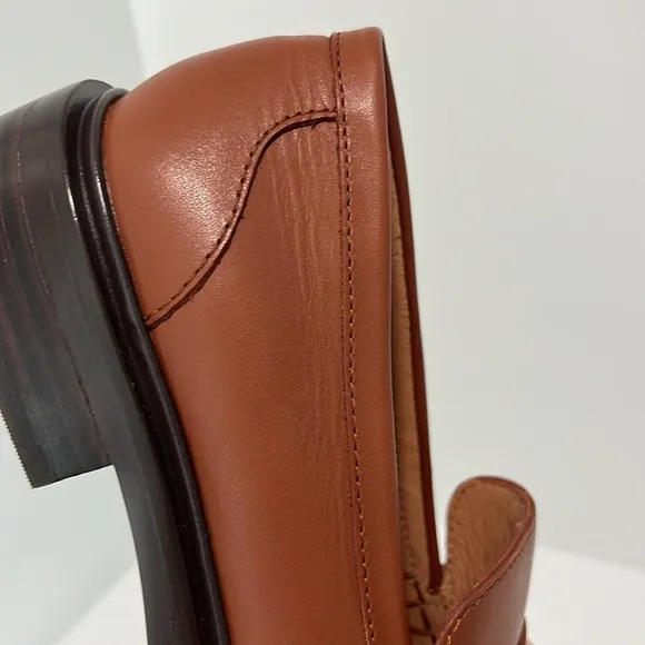 Madewell The Vernon in Dried Maple Brown Leather Loafers size 8 NEW Preppy