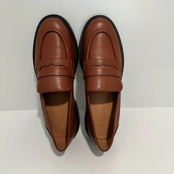 Madewell The Vernon in Dried Maple Brown Leather Loafers size 8 NEW Preppy