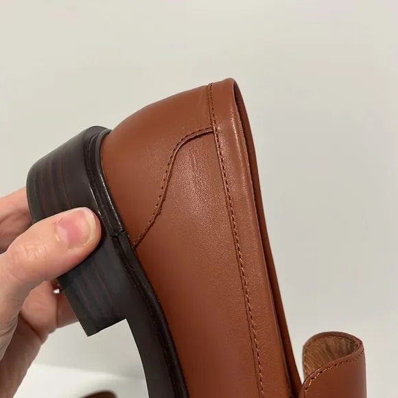 Madewell The Vernon in Dried Maple Brown Leather Loafers size 8 NEW Preppy