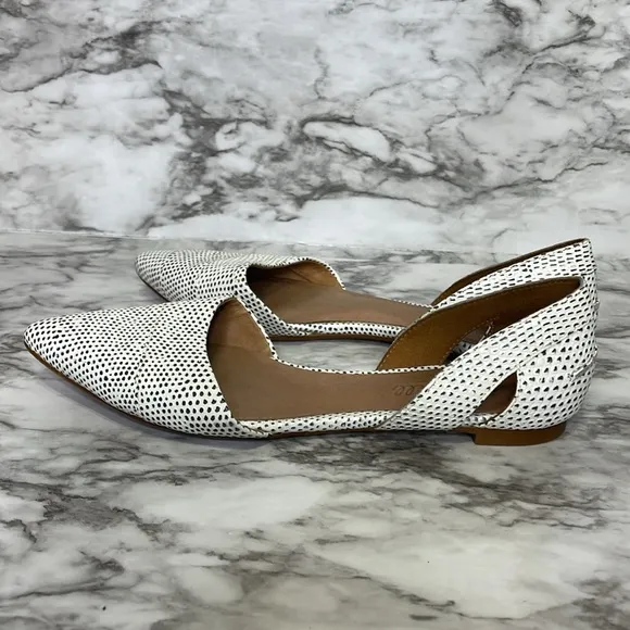 Madewell Womens Sz7. Black White Gray Cut Out Pointy Toe Flats Almost new