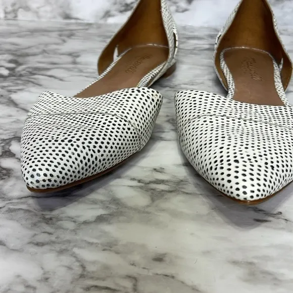 Madewell Womens Sz7. Black White Gray Cut Out Pointy Toe Flats Almost new