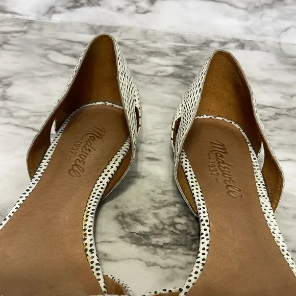 Madewell Womens Sz7. Black White Gray Cut Out Pointy Toe Flats Almost new
