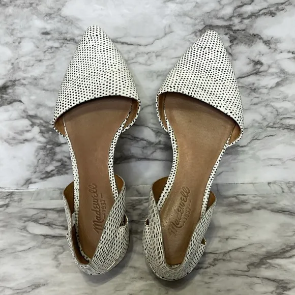 Madewell Womens Sz7. Black White Gray Cut Out Pointy Toe Flats Almost new