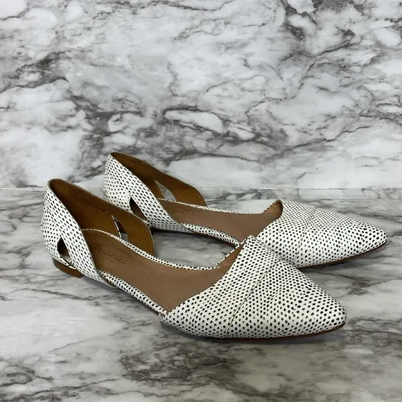 Madewell Womens Sz7. Black White Gray Cut Out Pointy Toe Flats Almost new