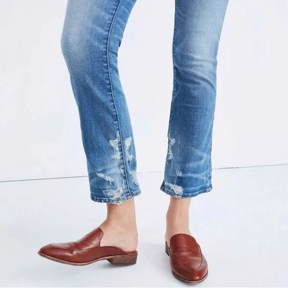 Madewell cali demi boot jeans in bess wash button front edition Size 26P Petite