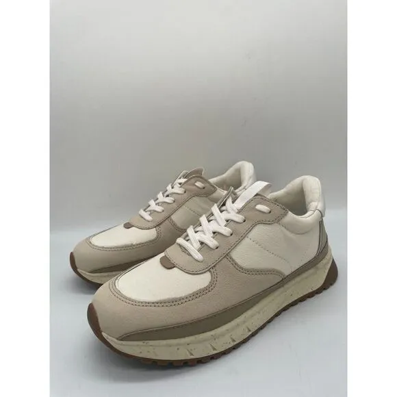 Madewell Kick Off Trainer Sneaker Shoe Neutral Colorblock Leather Lace-Up Sz 7.5