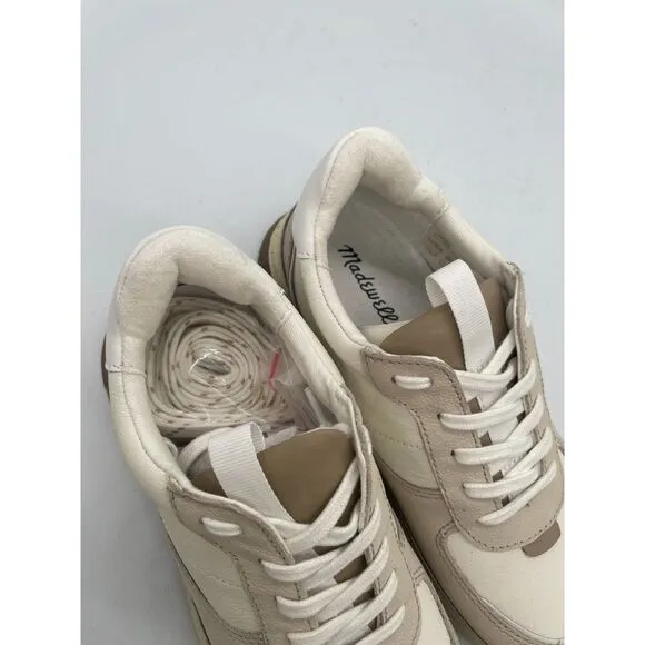 Madewell Kick Off Trainer Sneaker Shoe Neutral Colorblock Leather Lace-Up Sz 7.5