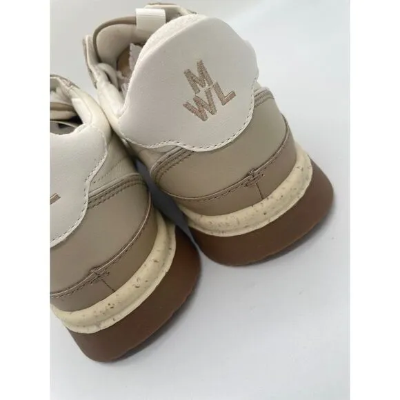 Madewell Kick Off Trainer Sneaker Shoe Neutral Colorblock Leather Lace-Up Sz 7.5
