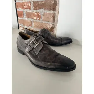 Magnanni Monk Strap Loafers Dress Shoes Smoke Gray Men’s Size 11.5