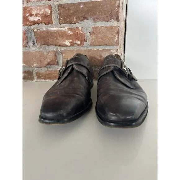 Magnanni Monk Strap Loafers Dress Shoes Smoke Gray Men’s Size 11.5