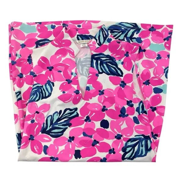 MAHI GOLD Schooner Dress Medium Pink/Blue
