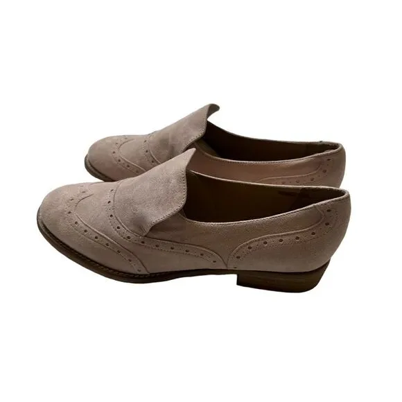 Maiden Lane Pink Suede Oxford Style Loafers Size 39
