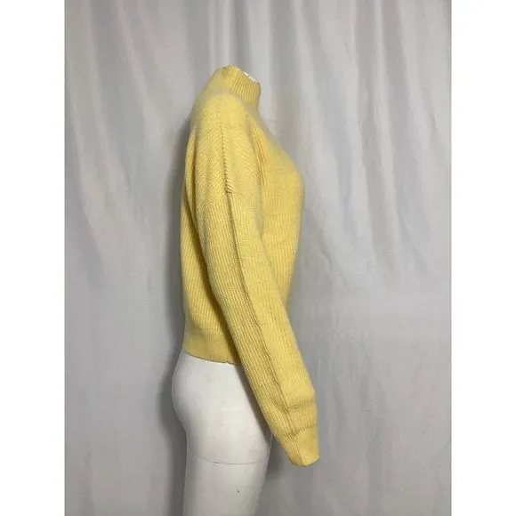 Maje Knitted Pullover w/ Side Fasteners in Yellow Cashmere