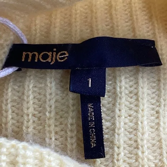 Maje Knitted Pullover w/ Side Fasteners in Yellow Cashmere