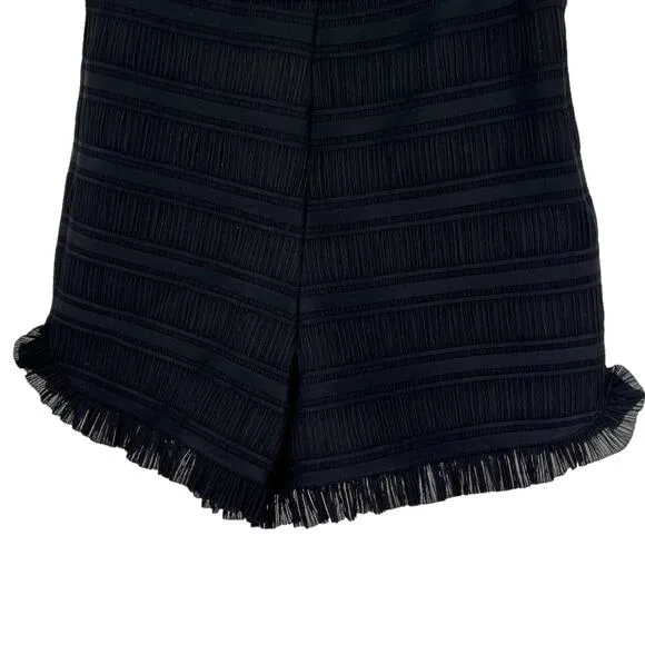 Maje Womens Ingrid High Waisted Pleated Shorts Black Size Large