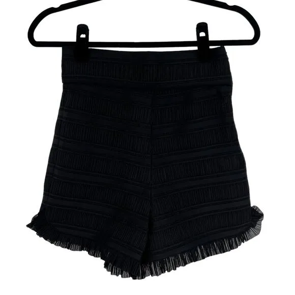 Maje Womens Ingrid High Waisted Pleated Shorts Black Size Large
