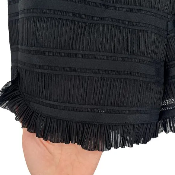 Maje Womens Ingrid High Waisted Pleated Shorts Black Size Large