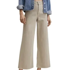 Mango Tan Culotte High Waist Jeans Catherine Wide Leg Size 2