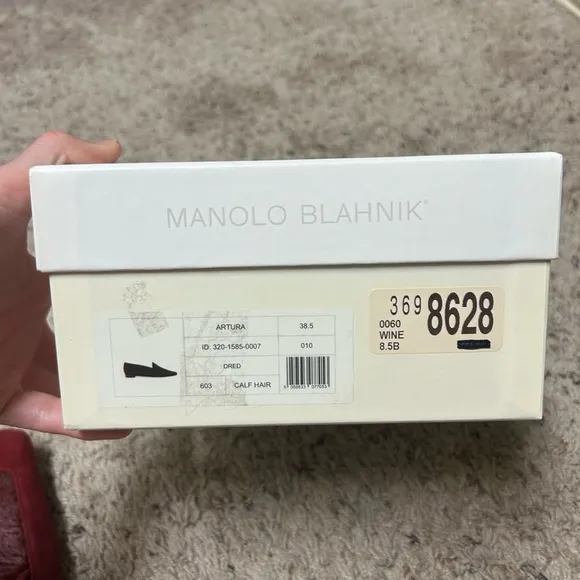 Manolo Blahnik artura suede and calf hair flats