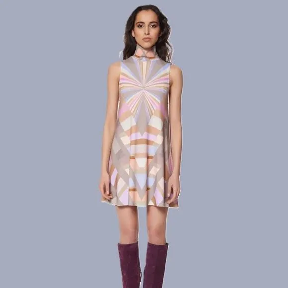 MARA HOFFMAN Prism Turtleneck Swing Dress Size Small