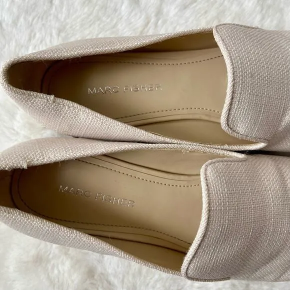 Marc Fisher Studded Heel Fabric Loafers Size 7.5