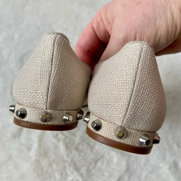 Marc Fisher Studded Heel Fabric Loafers Size 7.5