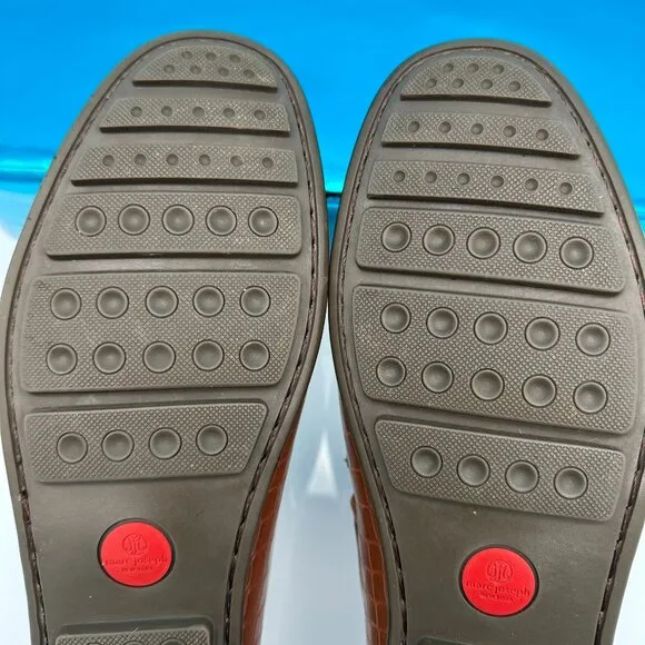 Marc Joseph Men's Wilmington Leather Croc Pattern Loafer Shoe,‎ Size 9.5, Cognac