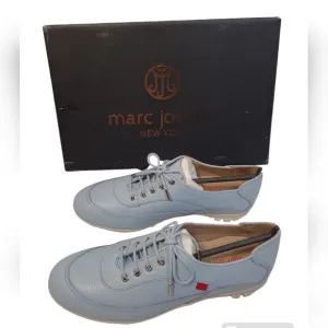 Marc Joseph NY Women Hampton Golf Loafer Flat Shoes Baby Blue Tumbled Size 6.5