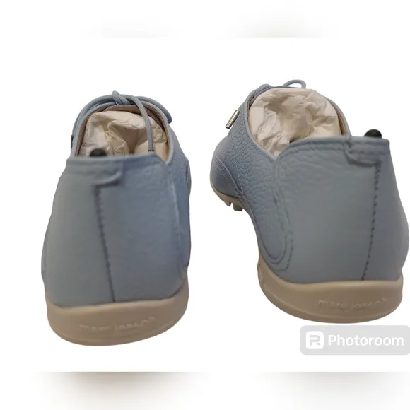 Marc Joseph NY Women Hampton Golf Loafer Flat Shoes Baby Blue Tumbled Size 6.5