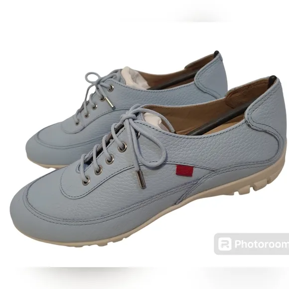 Marc Joseph NY Women Hampton Golf Loafer Flat Shoes Baby Blue Tumbled Size 6.5